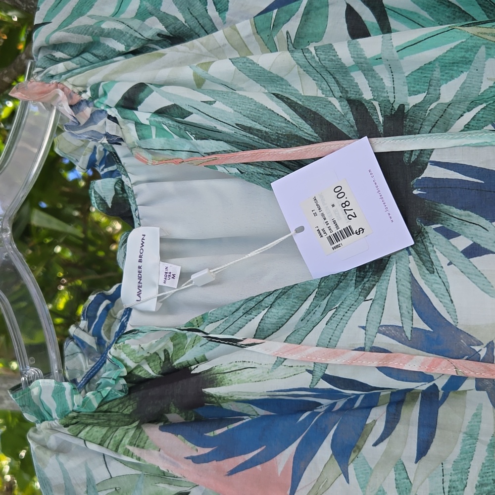 Lavender Brown Tropical Midi Dress - Picture 4 of 8